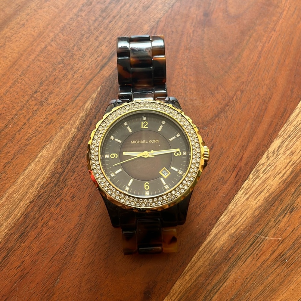 Michael Kors tortoise shell watch